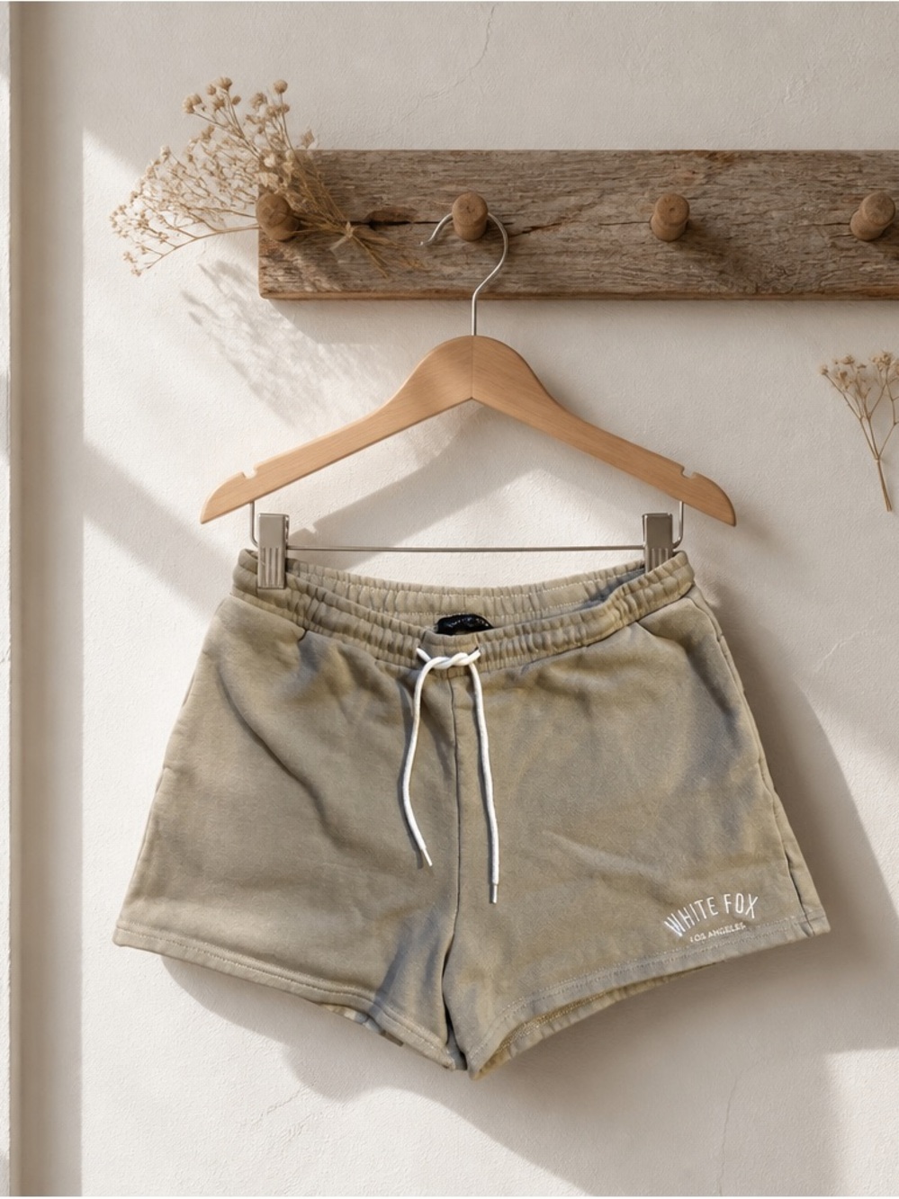 White Fox Boutique tan Tone Drawstring Athletic Shorts